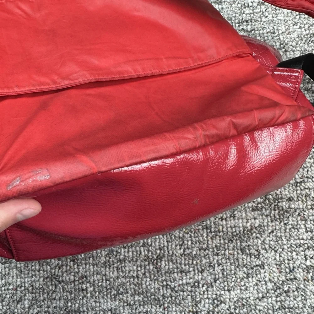 Juicy Couture Mini Backpack Logo Bag Faux Leather Cherry Red